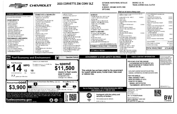 Used 2023 Chevrolet Corvette Z06 Convertible 3LZ 70th Anniversary for sale $155,000 at Bentley Palmyra N.J. in Palmyra NJ 08065 3